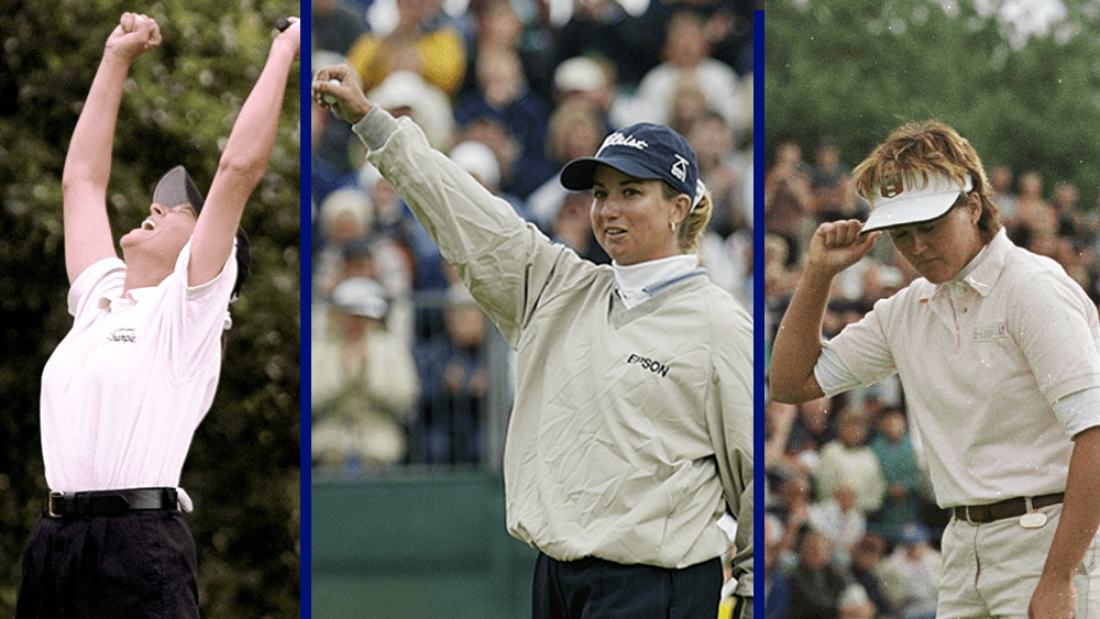 Karrie Webb, Sherri Steinhauer and Sophie Gustafson all celebrating